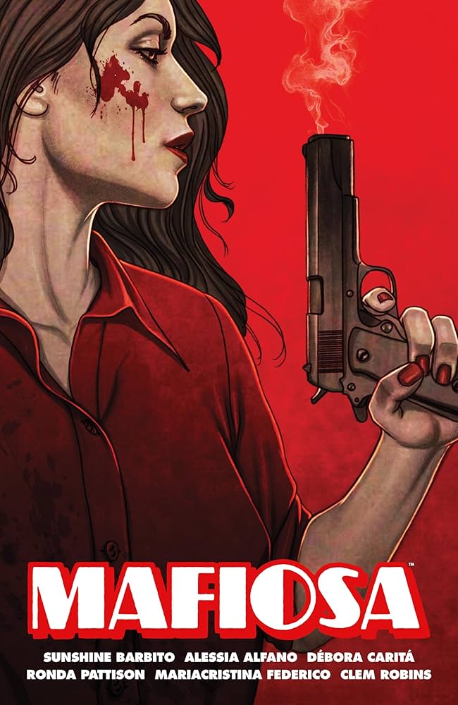 Mafiosa 1 Mafiosa poderosa com arma – Imagem dramática e intensa de crime organizado