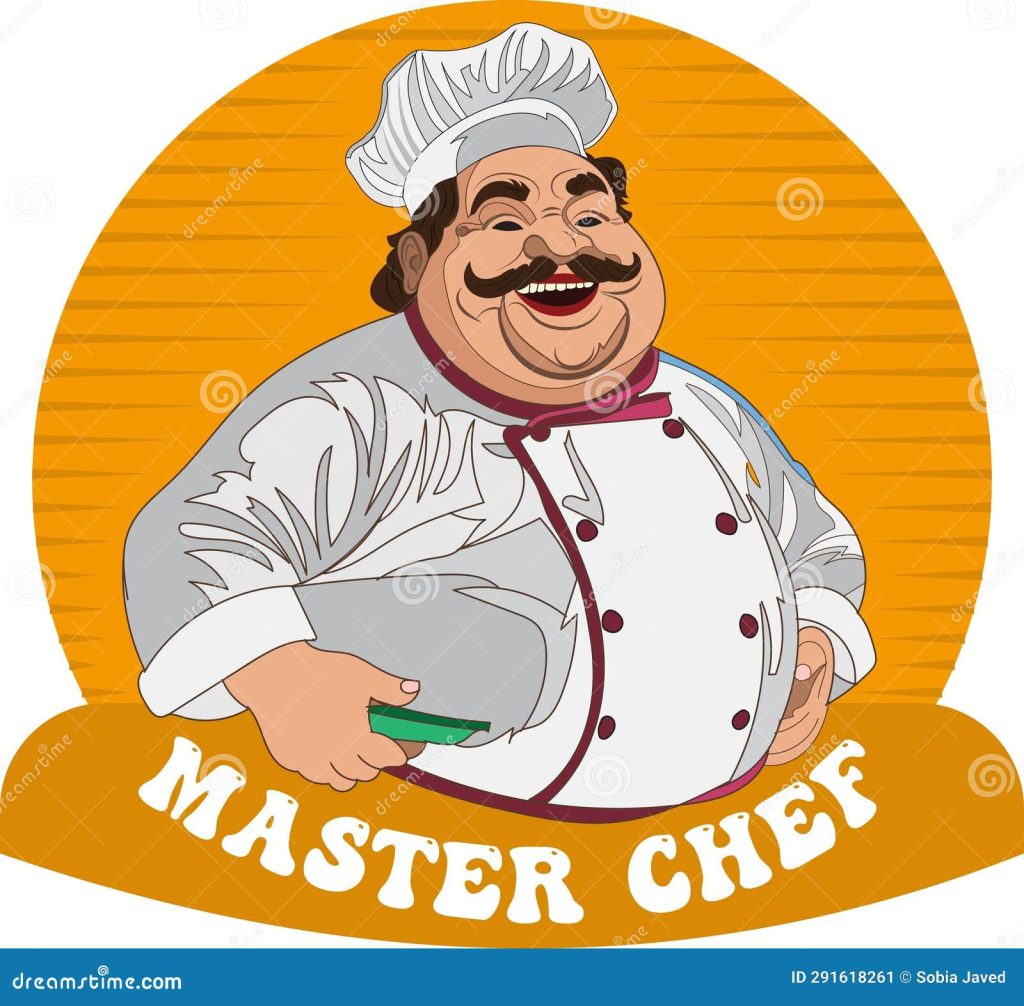 Chef Gordo Cozinhando Comida Saborosa – Imagem de Fatty Chef
